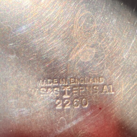 Vintage Silver Plate Pedestal Handled Basket with Tatted Doily - S&S Stamped - Picture 9 of 10